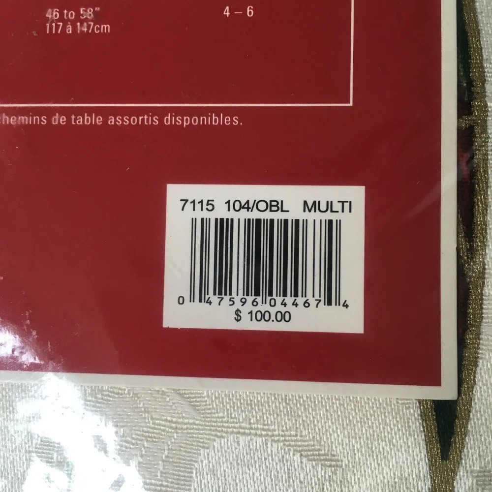 old stock (brand new in pkg) Lenox 60x104